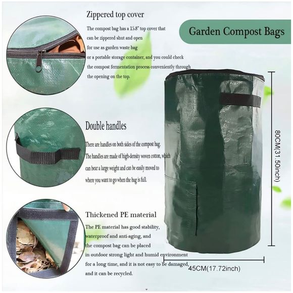 Unbranded Other Jumbo Garden Bag Reusable Garden Compost Bag 34